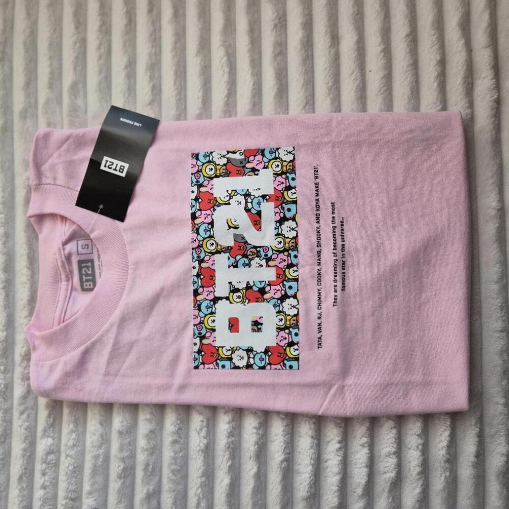 BT21 Pink Graphic T-Shirt Size Small
